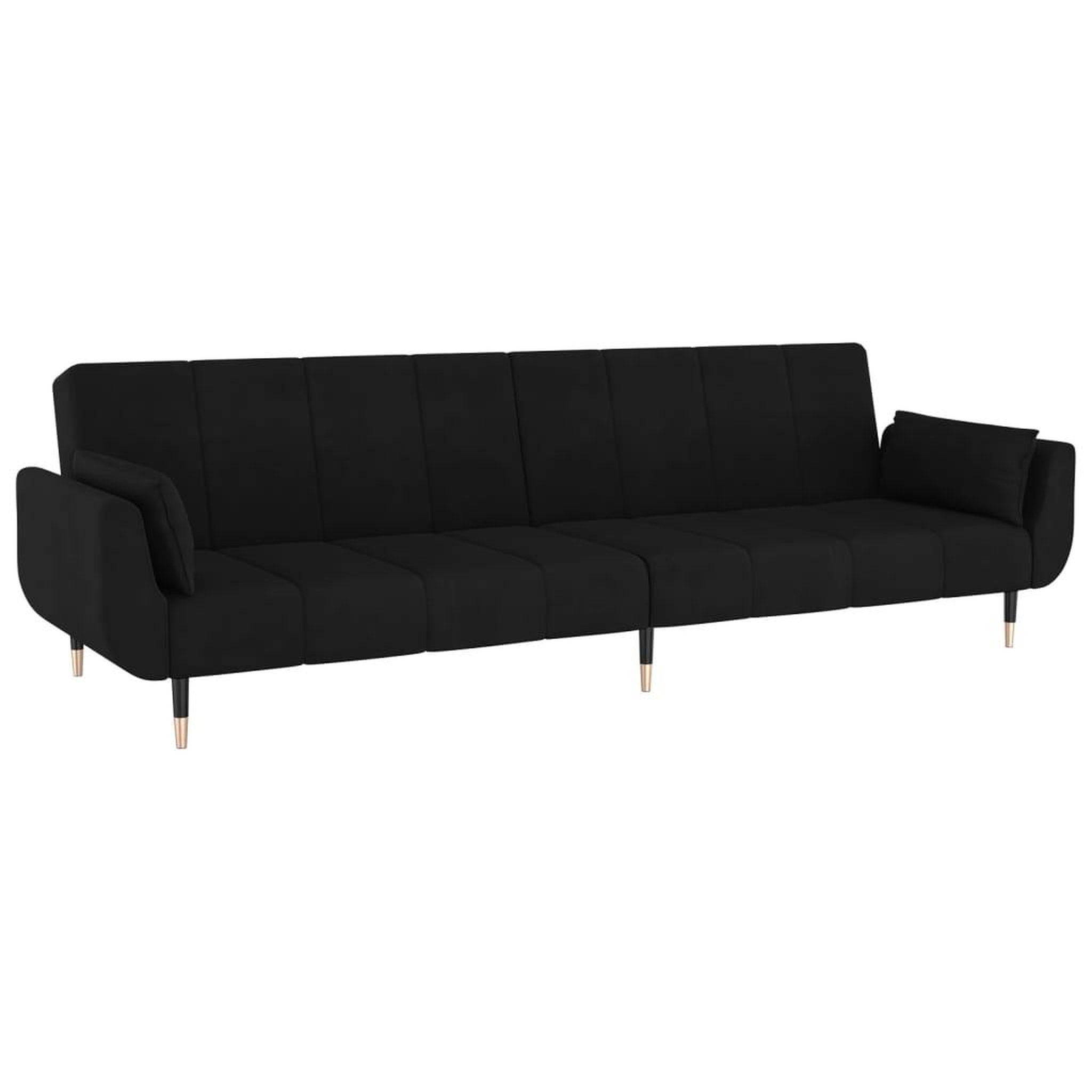 Voir la diapositive 4 : VIDAXL Canape-lit a 2 places avec deux oreillers Noir Velours