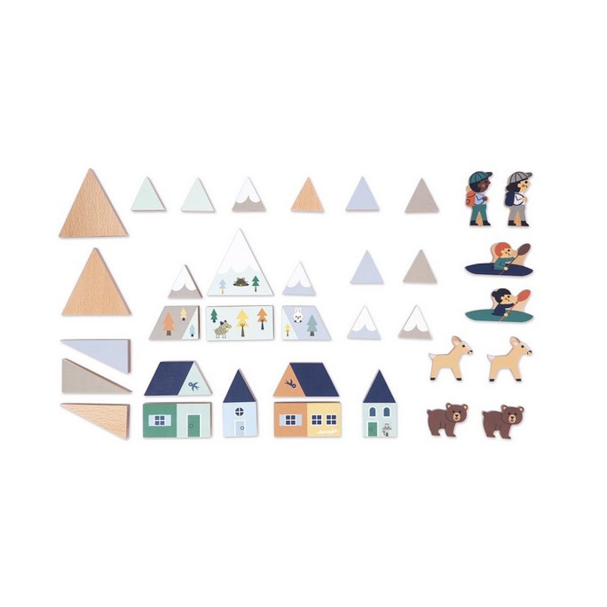 Voir la diapositive 2 : Juratoys-Janod Cross Roads - Cubes a empiler Vallee blanche