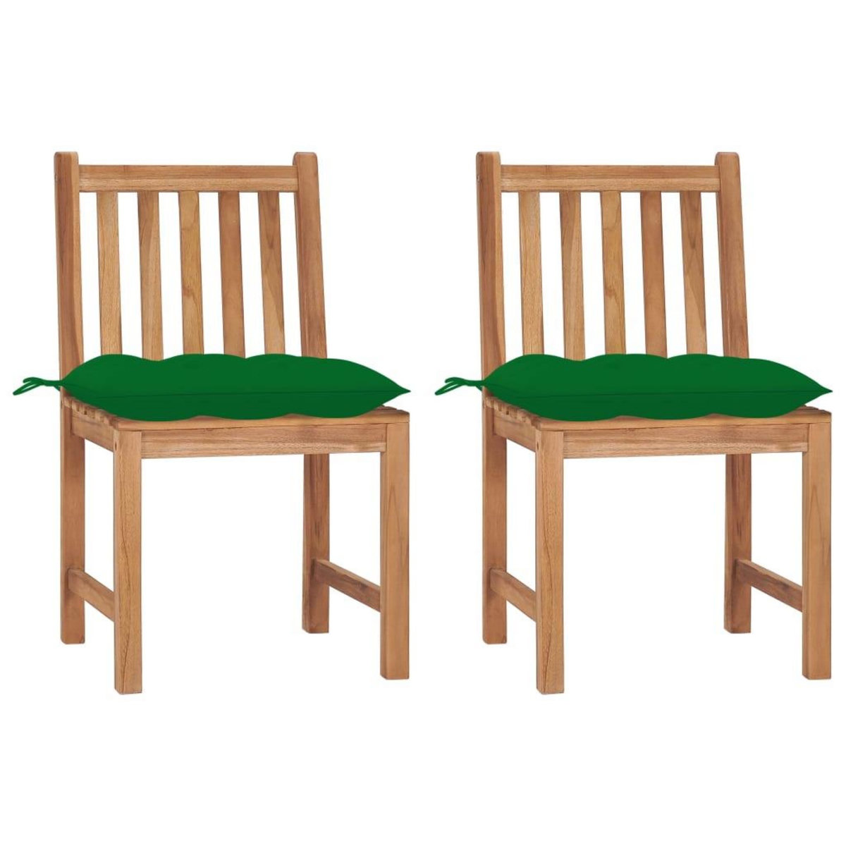 VIDAXL Chaises de jardin lot de 2 avec coussins Bois de teck massif