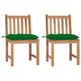 Voir la diapositive 1 : VIDAXL Chaises de jardin lot de 2 avec coussins Bois de teck massif