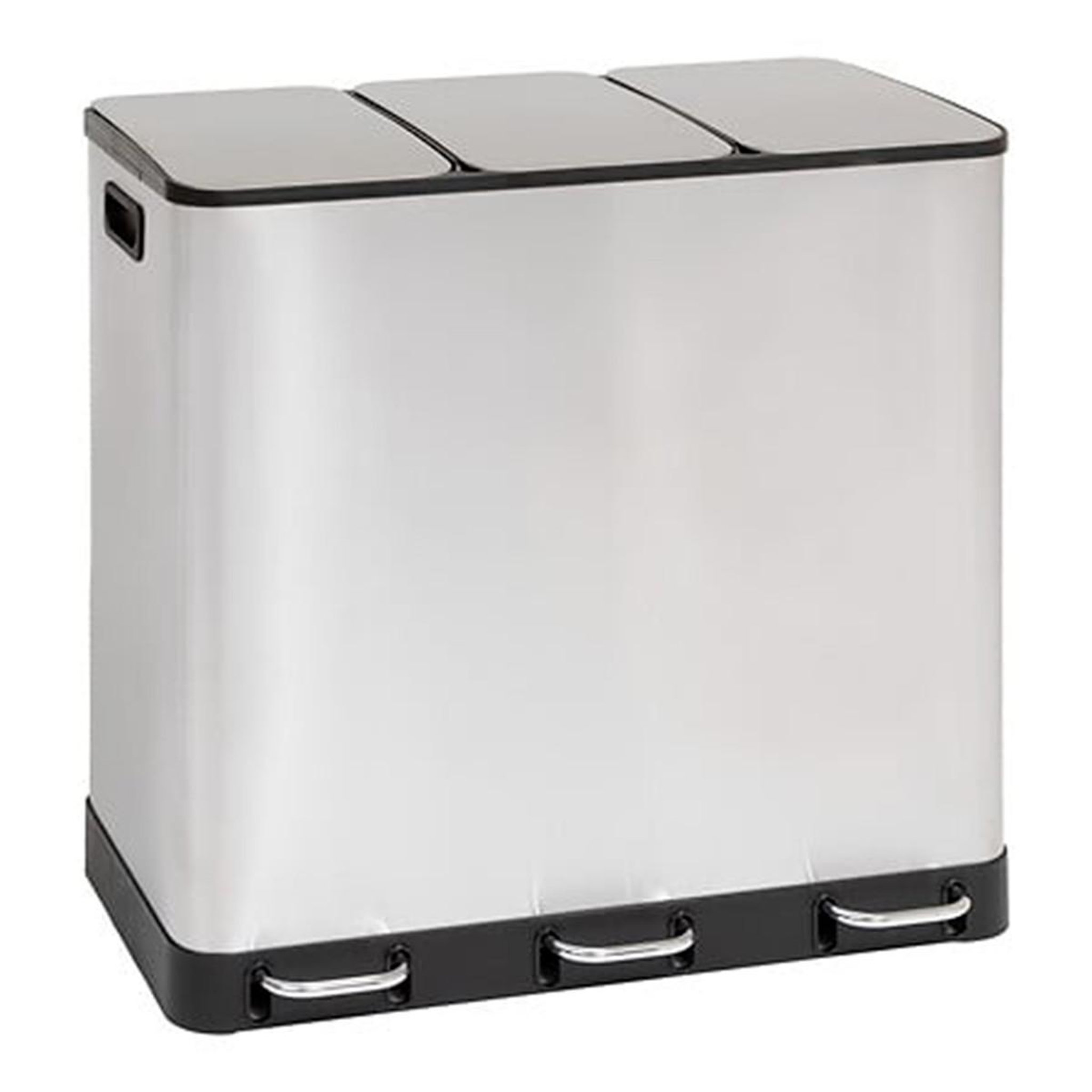 FIVE Poubelle de tri 3 bacs en métal  ariane  18l argent