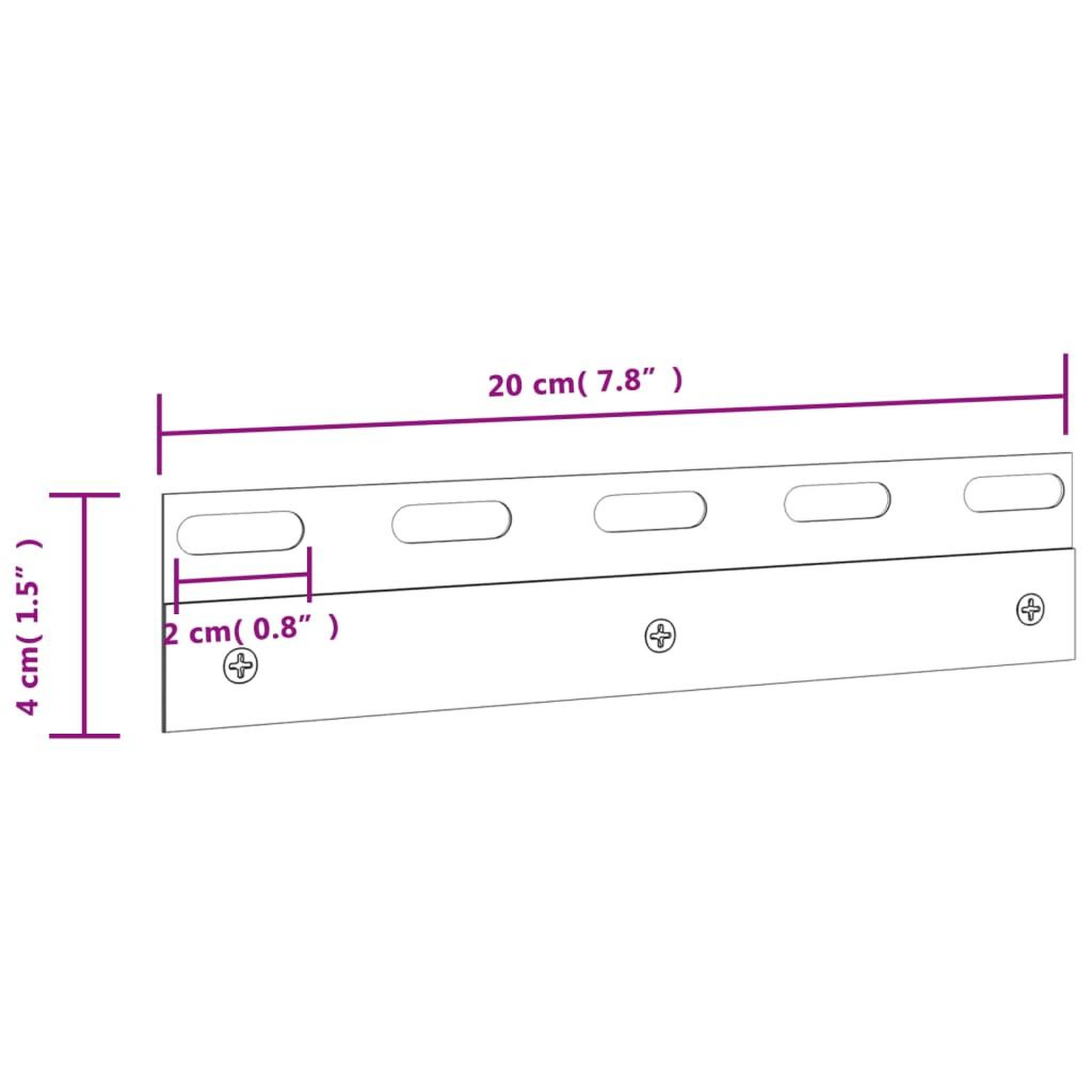 Voir la diapositive 6 : VIDAXL Plaques de connexion 6 pcs argente 20 cm acier inoxydable