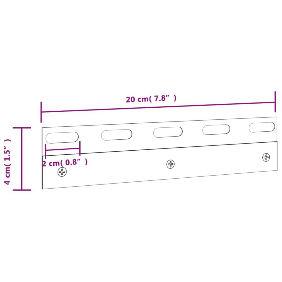 VIDAXL Plaques de connexion 6 pcs argente 20 cm acier inoxydable