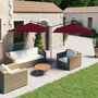 Voir la diapositive 1 : VIDAXL Parasol de jardin double avec mat en acier rouge bordeaux