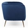Voir la diapositive 3 : Paris Prix Fauteuil Design en Velours  Reuben  75cm Bleu