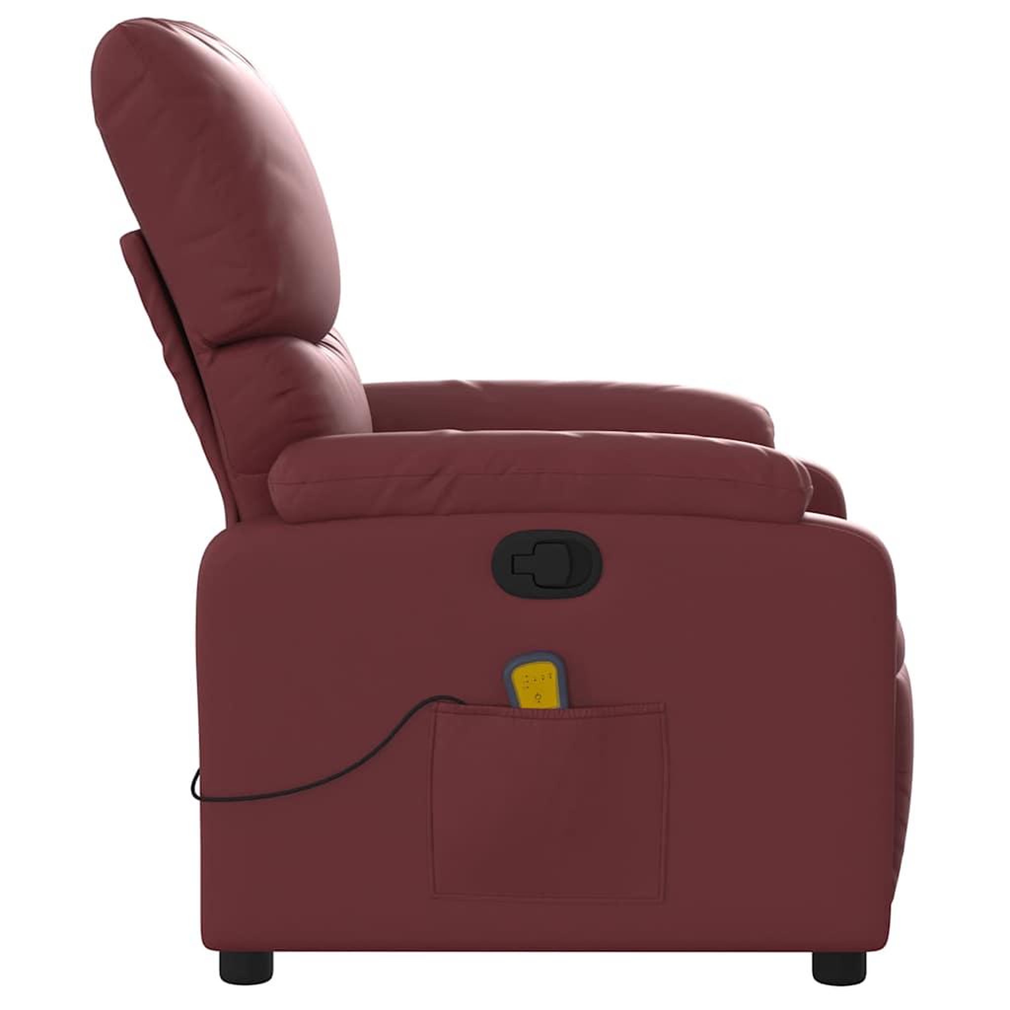 Voir la diapositive 5 : VIDAXL Fauteuil de massage inclinable Rouge bordeaux Similicuir