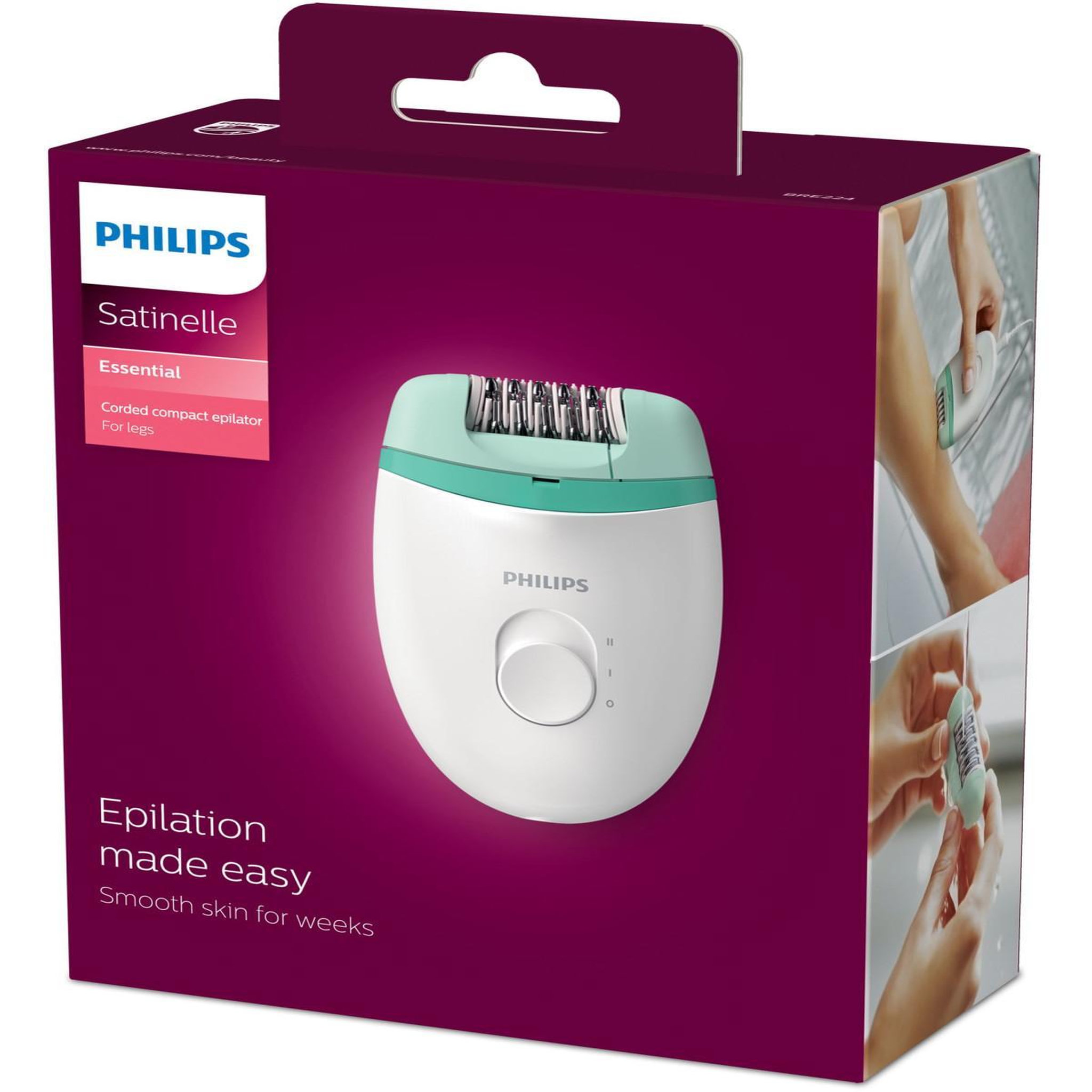 Voir la diapositive 3 : Philips Philips Satinelle Essential BRE224/00 Épilateur compact sur secteur