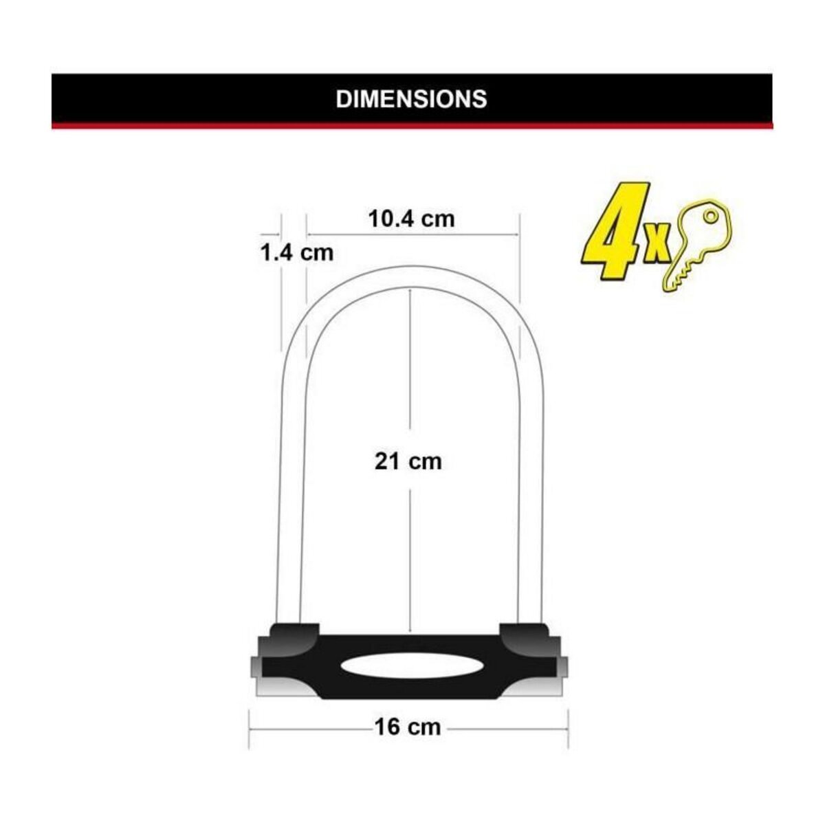 Master lock Antivol Vélo U [A Clé] [Support de Vélo Universel] [Antivol Certifié] 8279EURDPRO