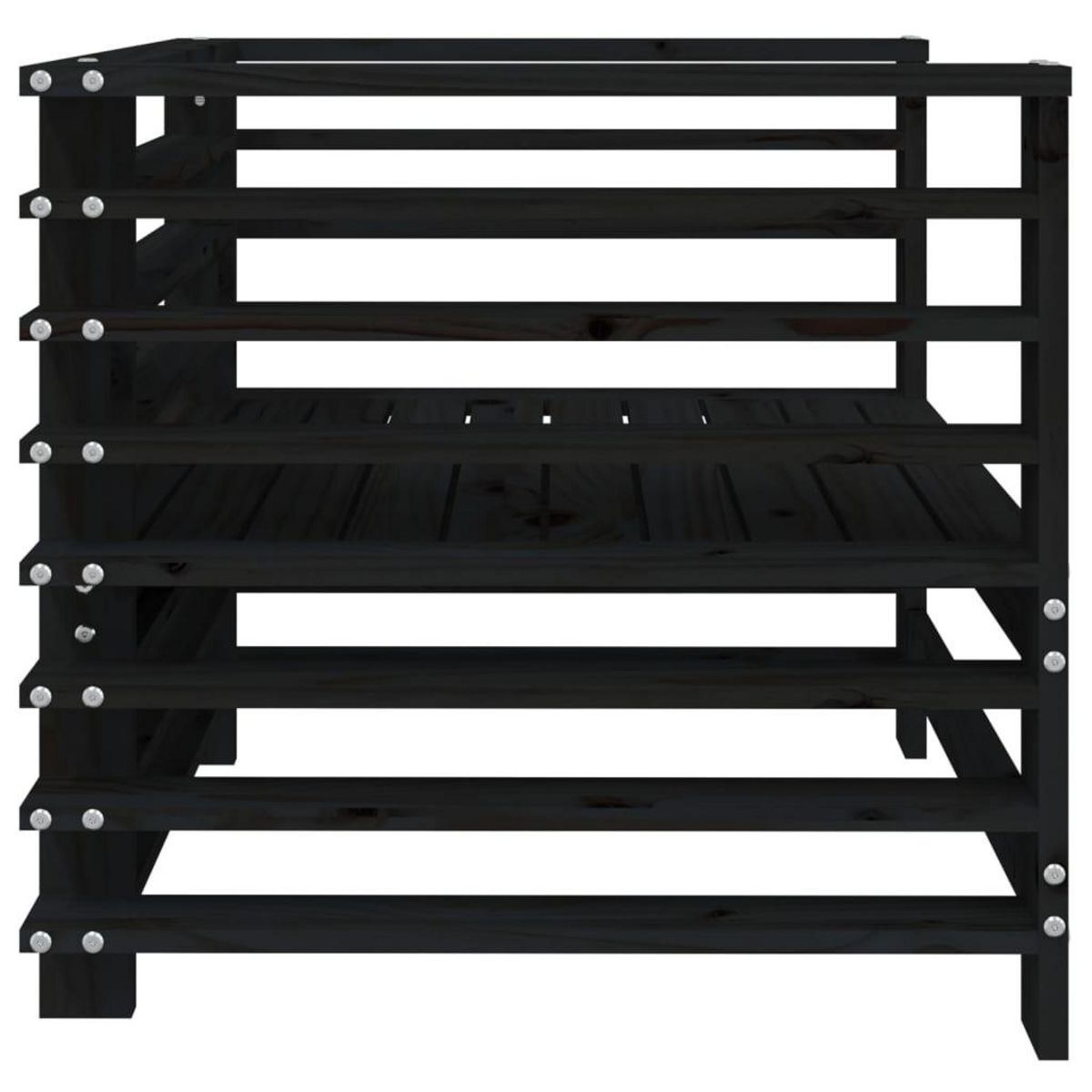 VIDAXL Chaises de jardin lot de 2 noir bois massif de pin