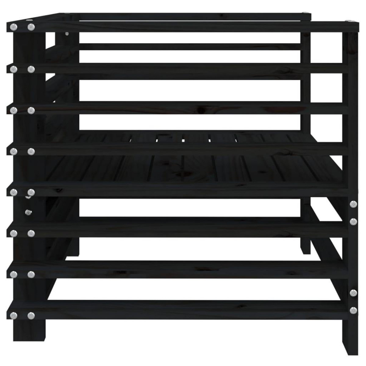 VIDAXL Chaises de jardin lot de 2 noir bois massif de pin