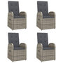 Voir la diapositive 4 : VIDAXL Ensemble a manger de jardin 5 pcs coussins gris resine tressee