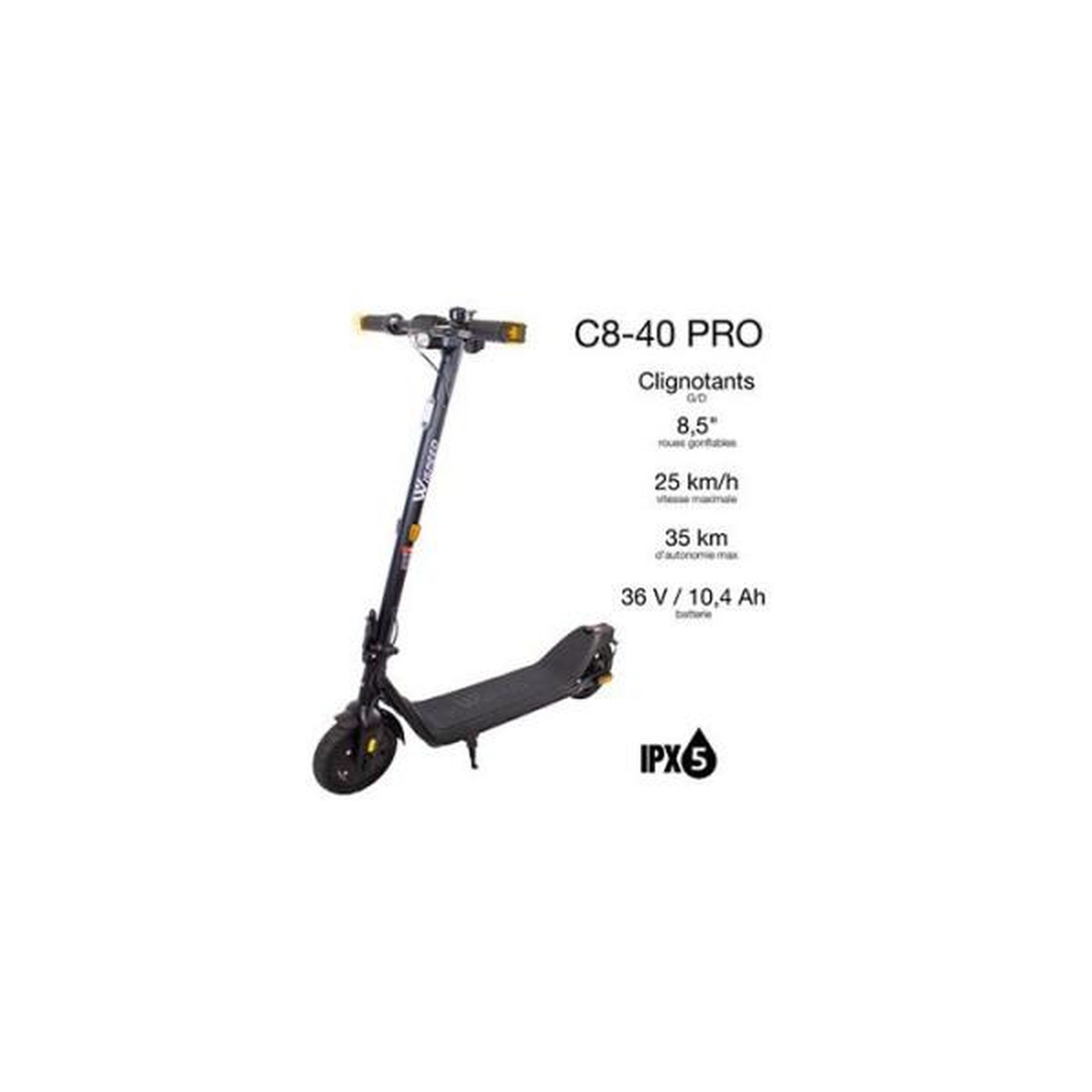 Voir la diapositive 3 : WISPEED Trottinette électrique Wispeed C8 40 Pro 250 W Noir