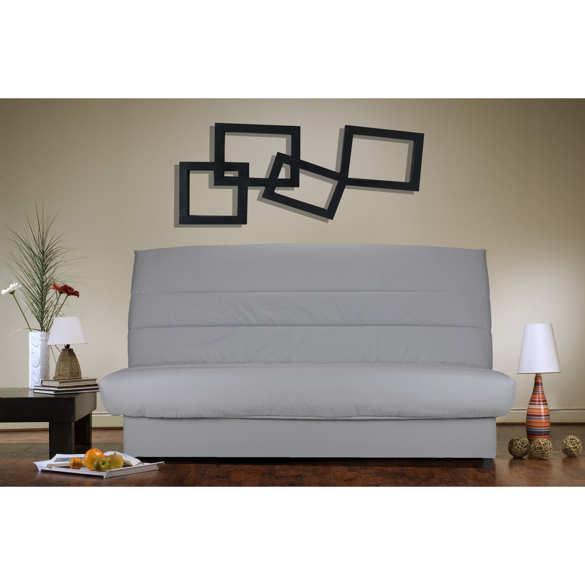 Banquette CLIC CLAC matelas 9 cm mousse 20 kg/m3. Coloris disponibles : Marron, Bleu, Rouge, Gris