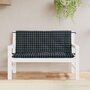 Voir la diapositive 1 : VIDAXL Coussins de banc de jardin lot de 2 carreaux noir 120x50x7 cm