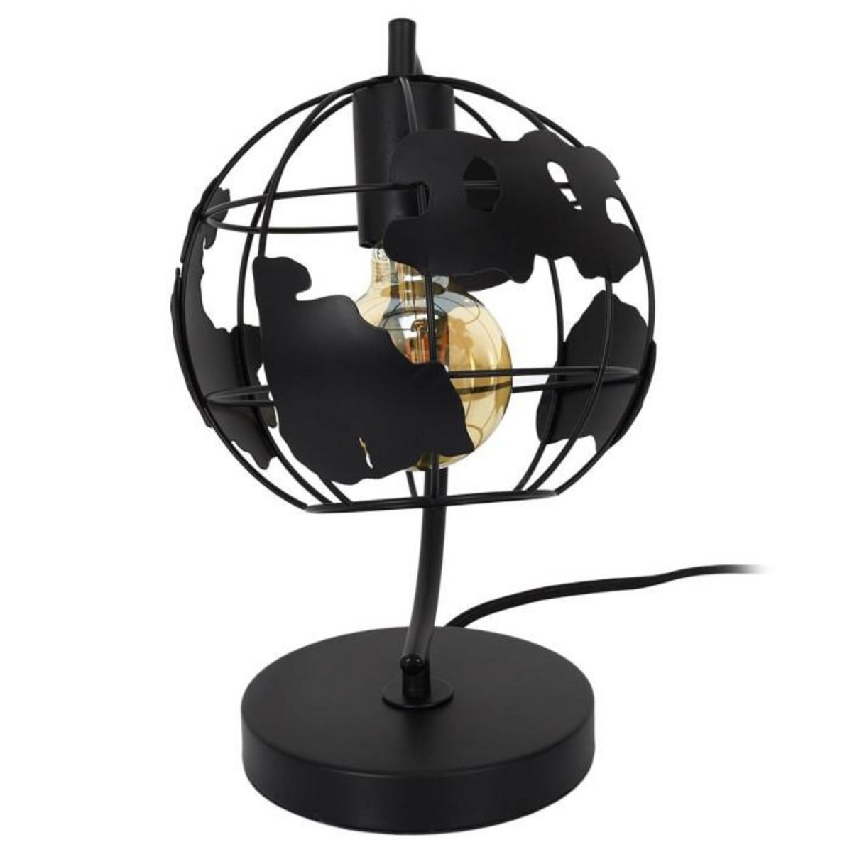 Paris Prix Lampe à Poser en Métal  Globe  26cm Noir