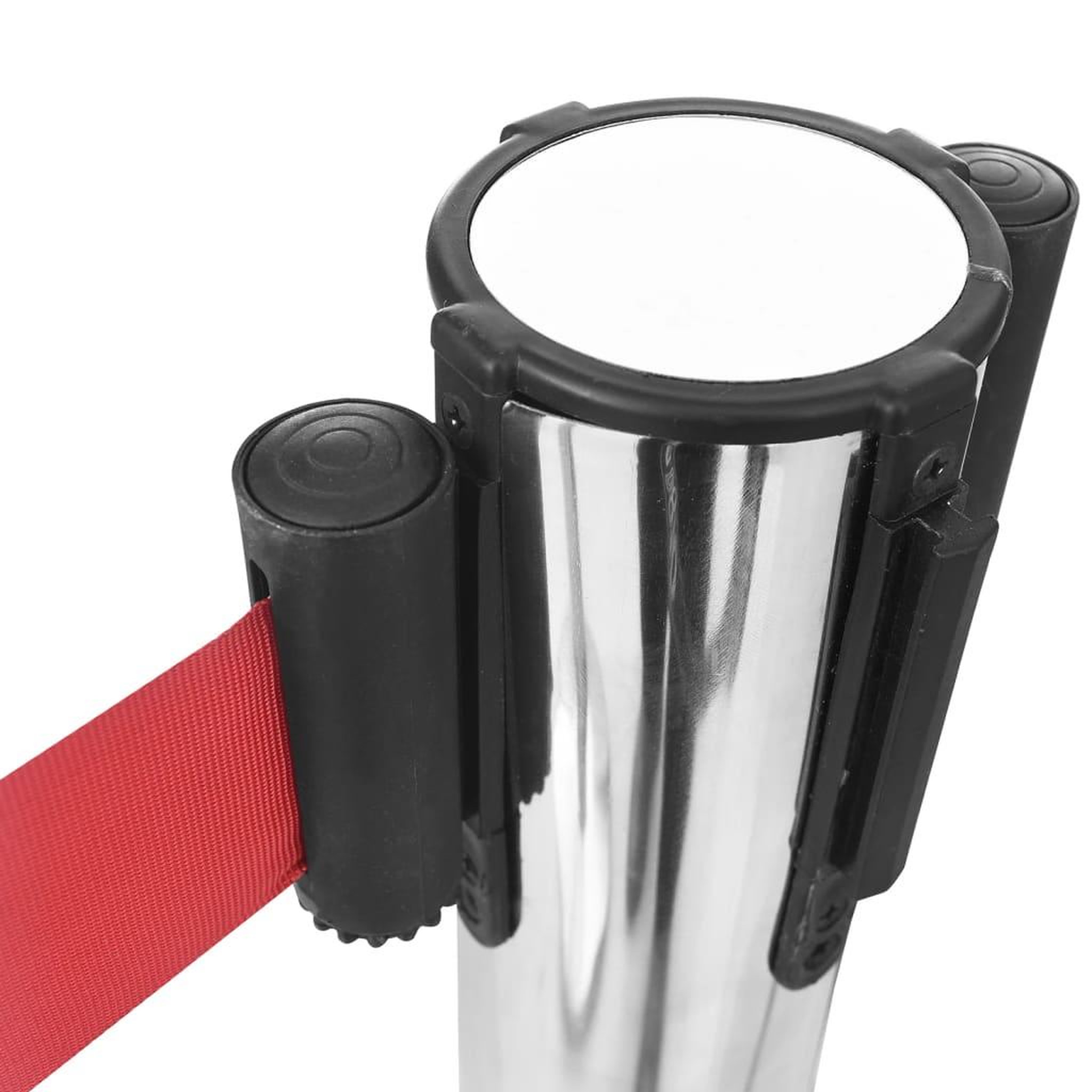 Voir la diapositive 4 : VIDAXL Colonnes avec bandes 4 pcs barriere d'aeroport inox argente