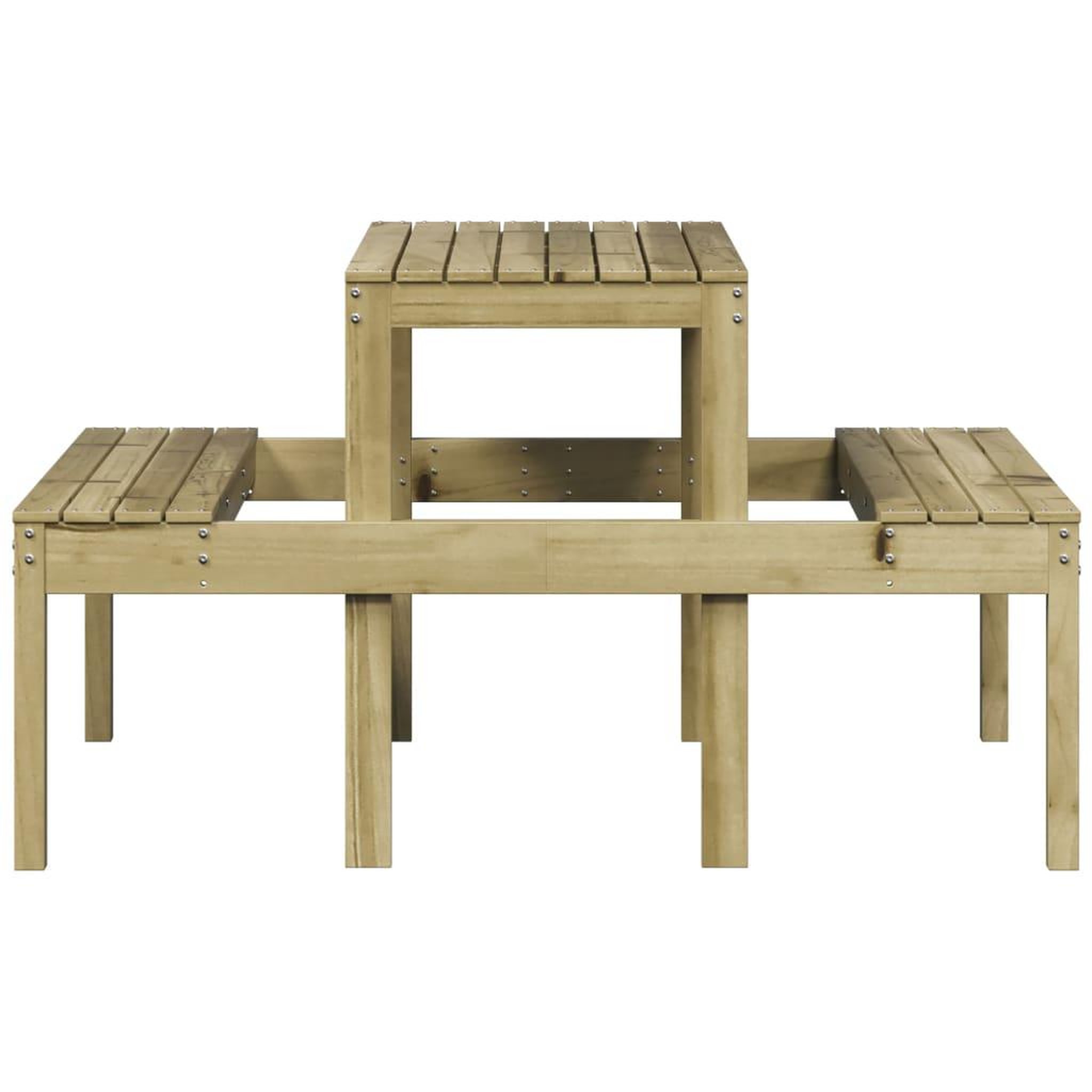 Voir la diapositive 5 : VIDAXL Table de pique-nique 110x134x75 cm bois de pin impregne