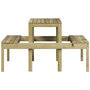 Voir la diapositive 5 : VIDAXL Table de pique-nique 110x134x75 cm bois de pin impregne