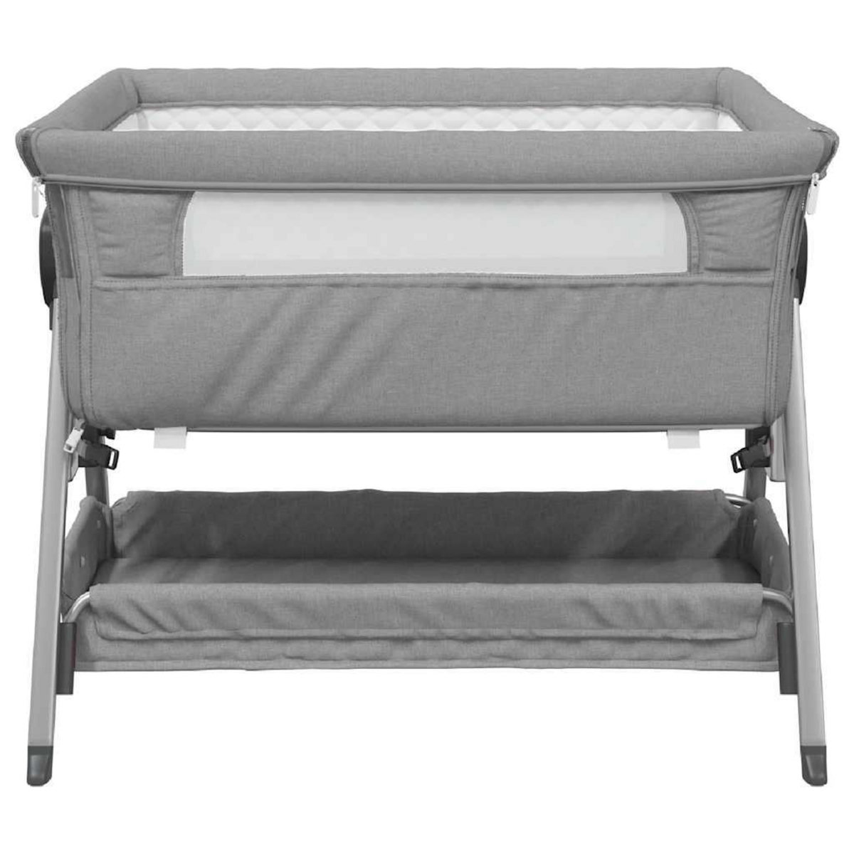VIDAXL Lit pour bebe avec matelas Gris clair Tissu de lin