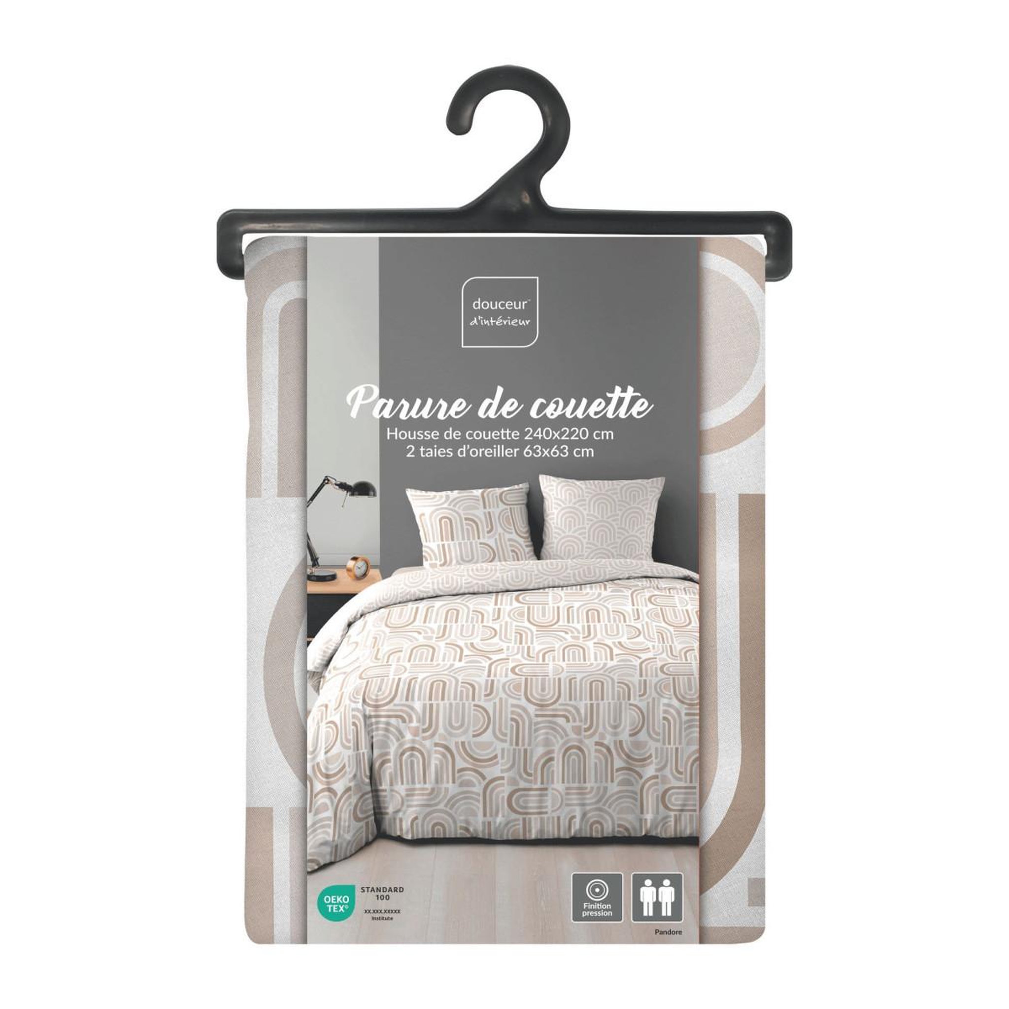 Voir la diapositive 6 : Douceur d'Intérieur Parure de lit 3 pièces  pandoris  240x220cm beige
