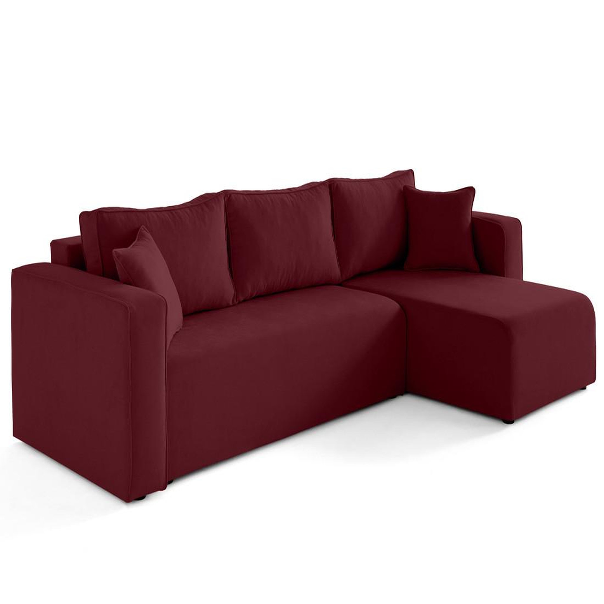 Voir la diapositive 3 : BEST MOBILIER Topaze - canapé d'angle déhoussable réversible 4 places en tissu