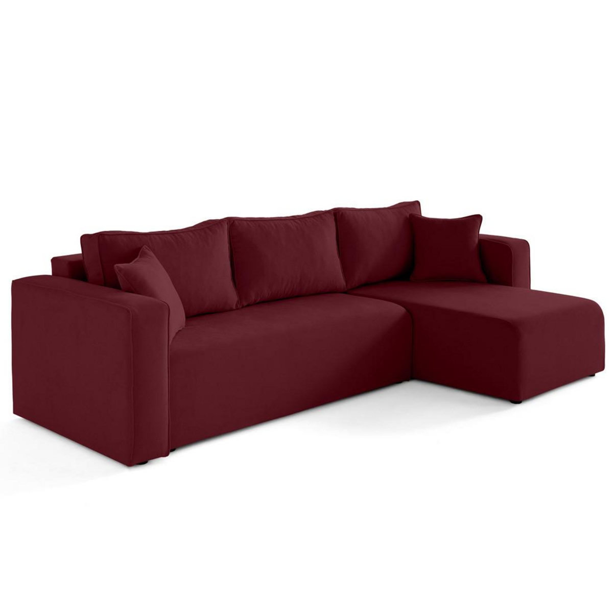 BEST MOBILIER Topaze - canapé d'angle déhoussable réversible 4 places en tissu