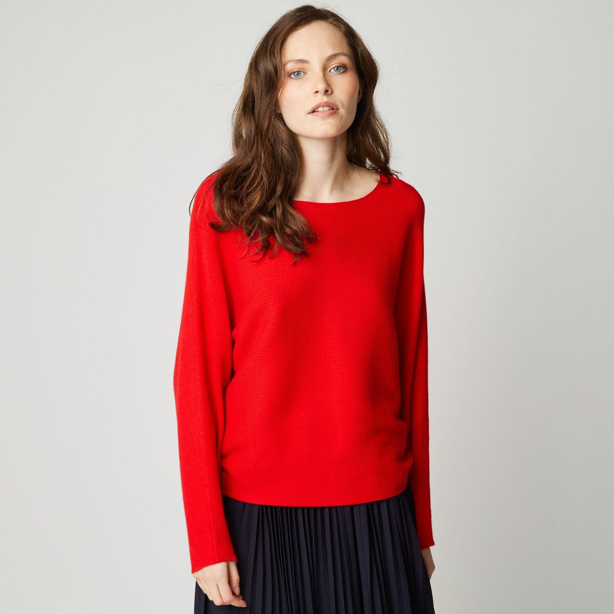 INEXTENSO Pull col bateau rouge femme