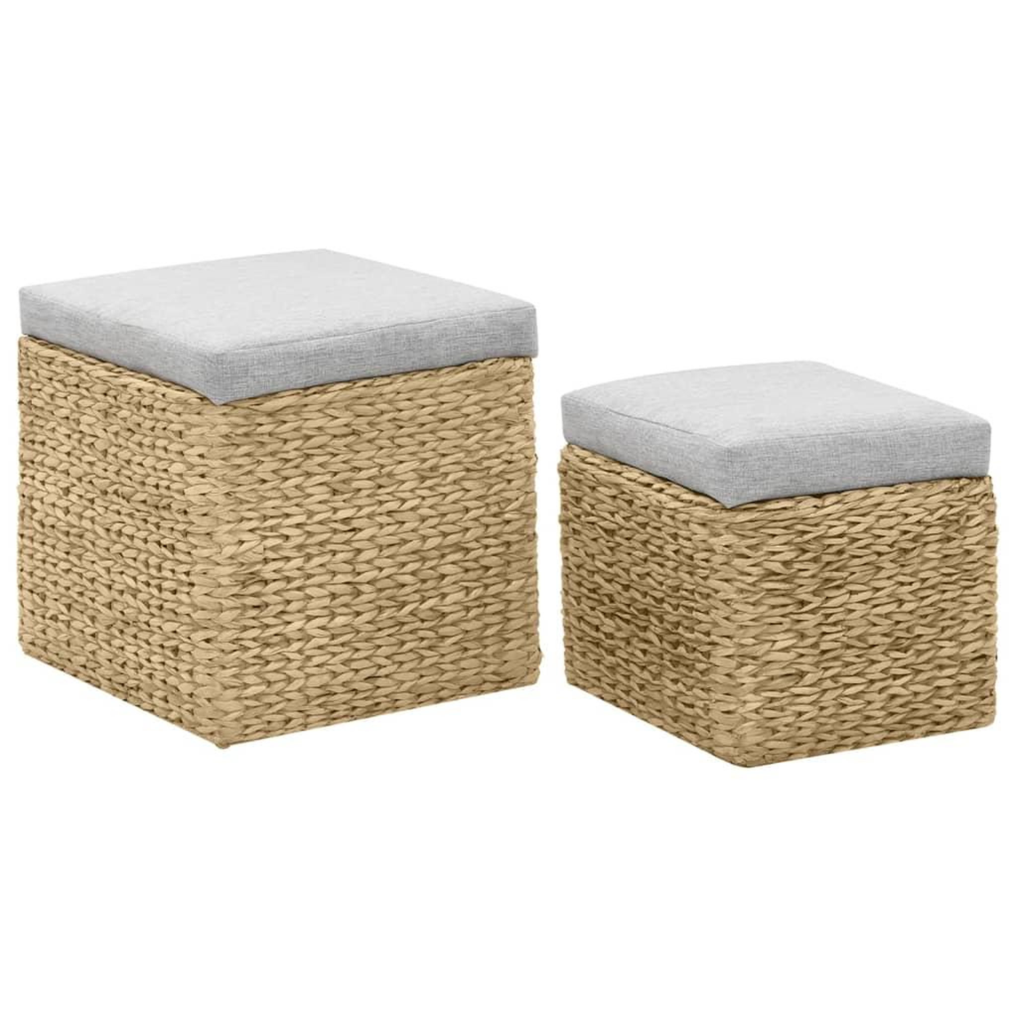 Voir la diapositive 2 : VIDAXL Repose-pied lot de 2 Jacinthe d'eau Gris