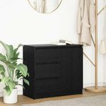 VIDAXL Buffet avec tiroir chene noir 71x35x65 cm bois d'ingenierie