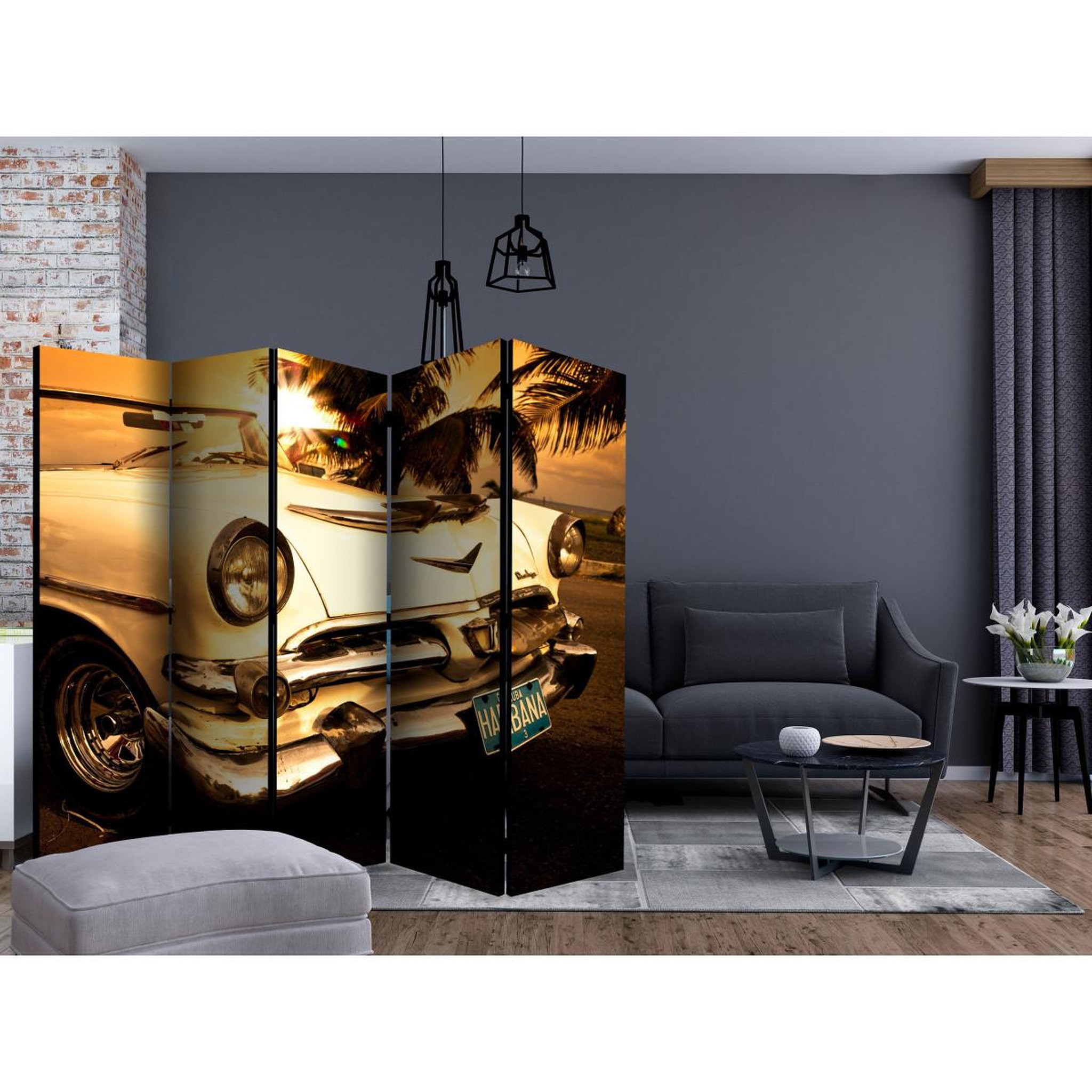 Voir la diapositive 2 : Paris Prix Paravent 5 volets  viva havana!  172x225cm