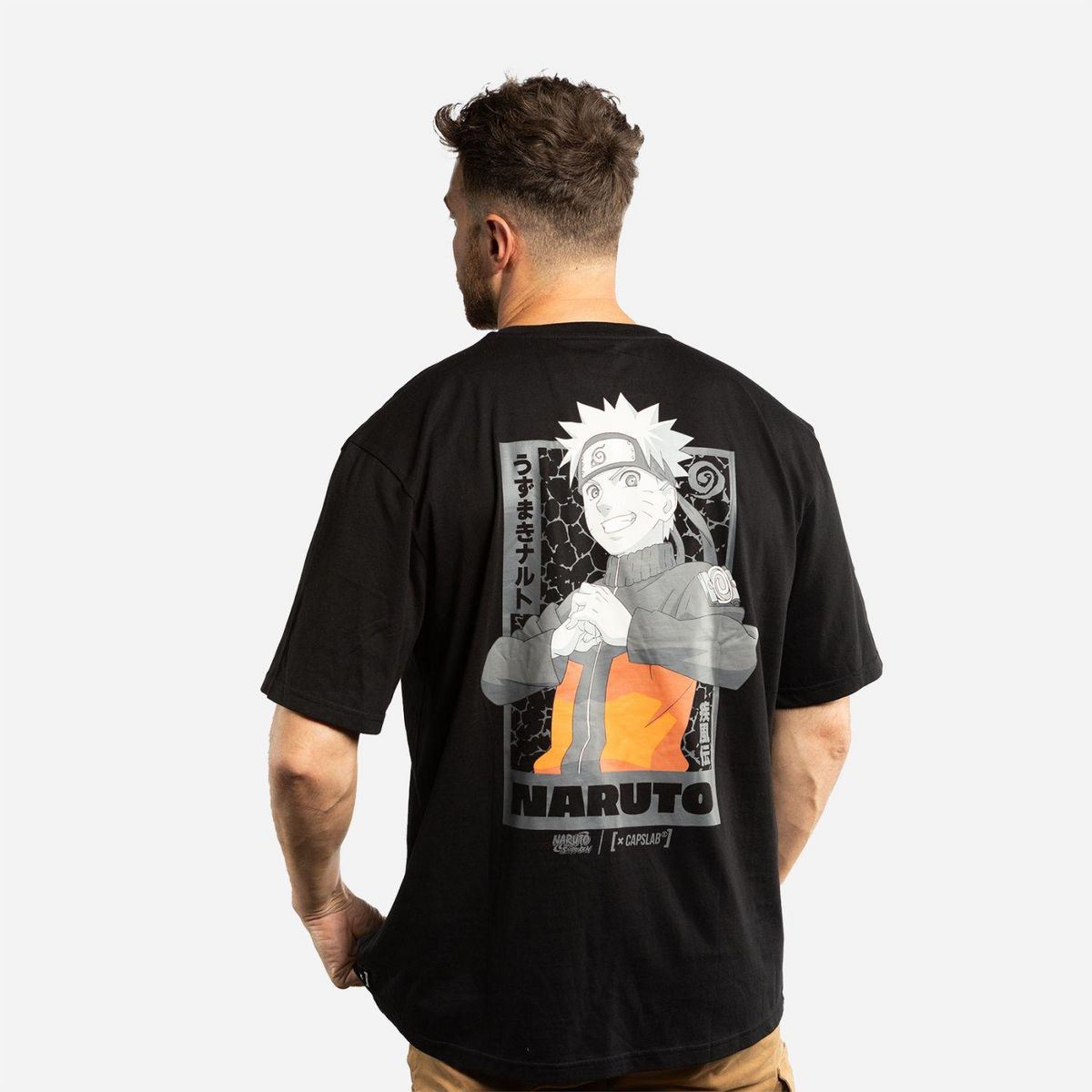 CAPSLAB T-shirt homme relax fit avec print Naruto Shippuden Naruto