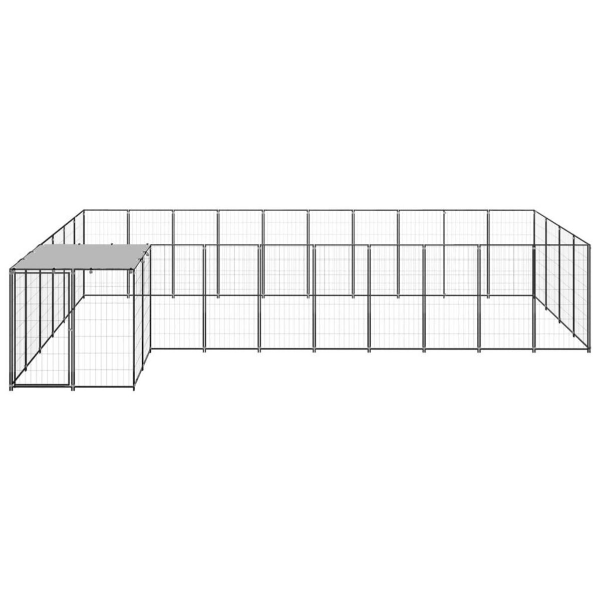 VIDAXL Chenil Noir 13,31 m^2 Acier