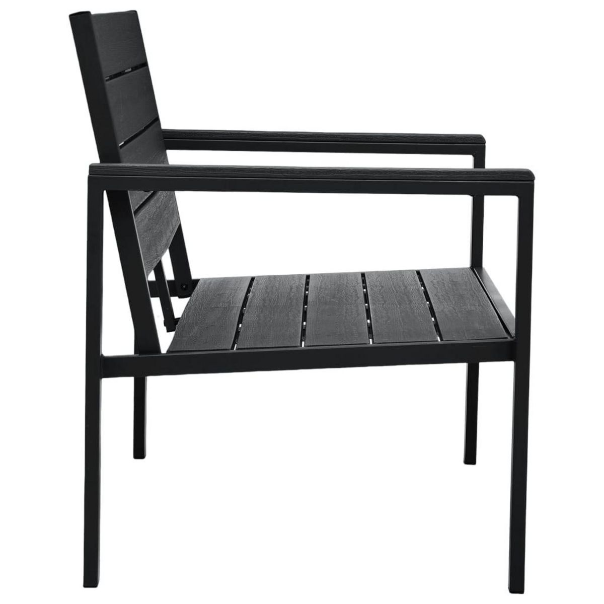 VIDAXL Banc de jardin 120 cm PEHD Noir Aspect de bois