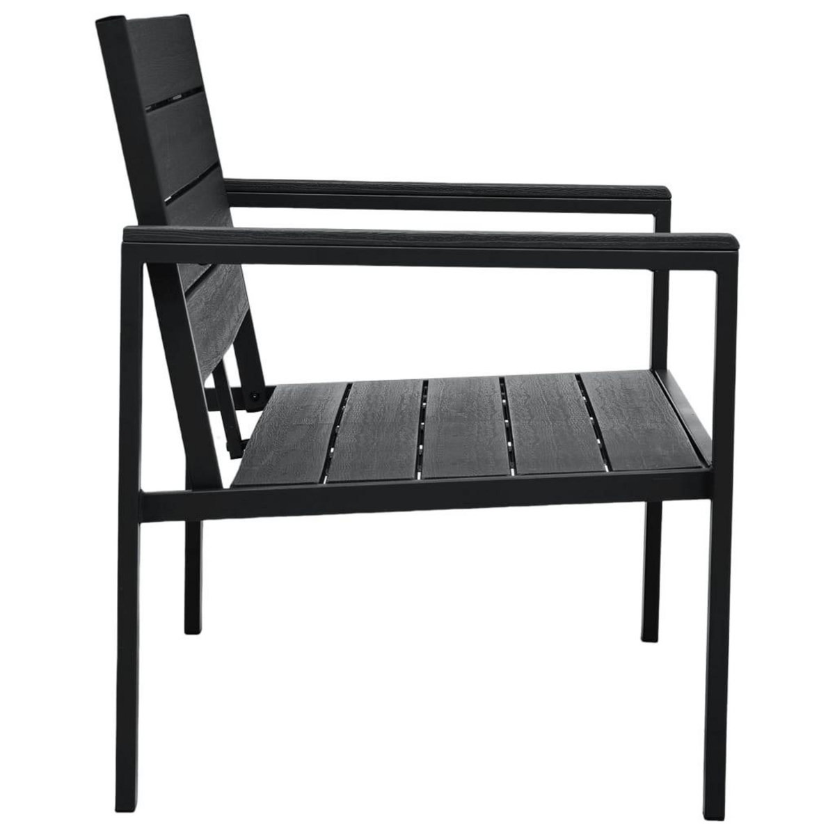 VIDAXL Banc de jardin 120 cm PEHD Noir Aspect de bois