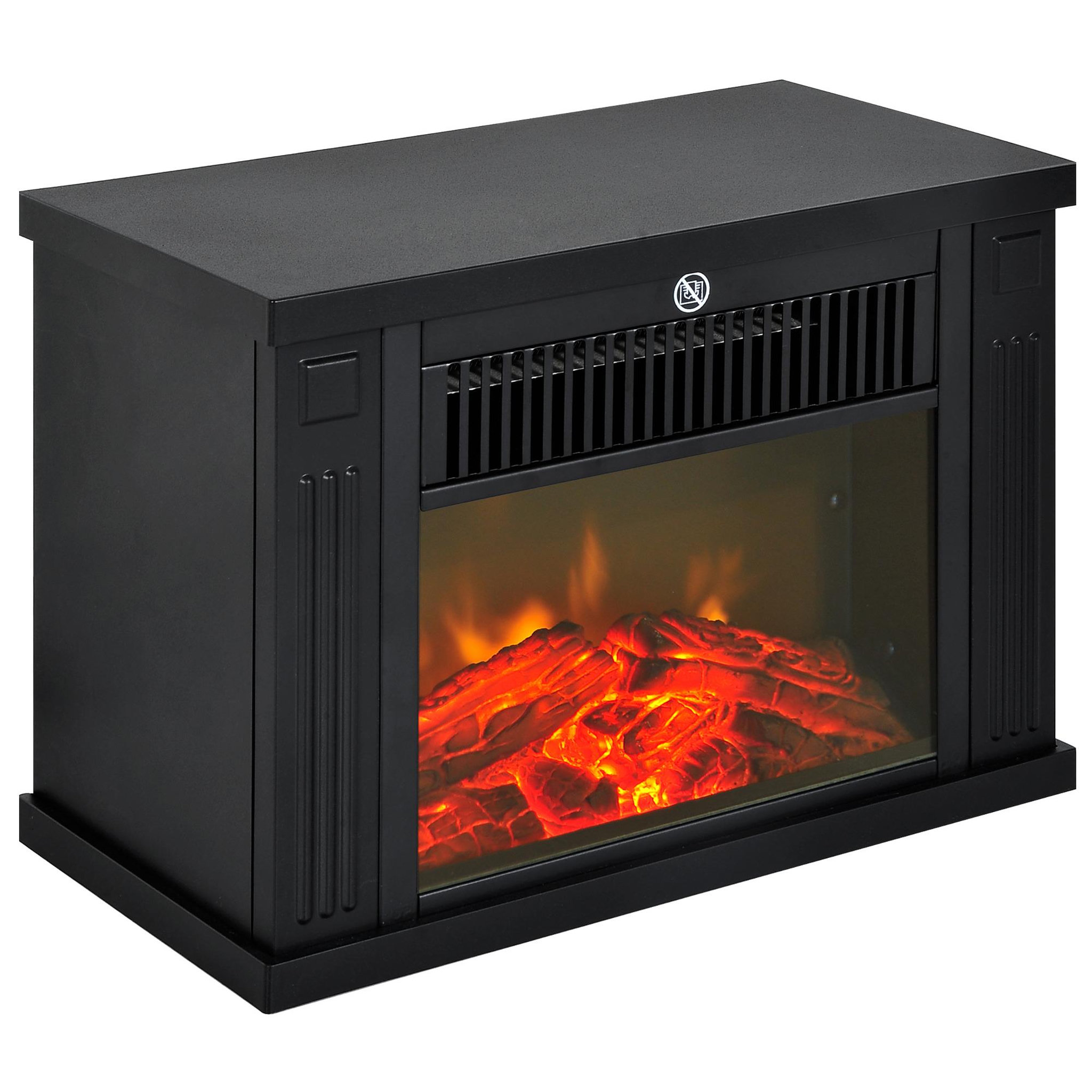HOMCOM Cheminée électrique poêle style contemporain thermostat 600-1200 W noir