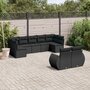 Voir la diapositive 1 : VIDAXL Salon de jardin 9 pcs avec coussins noir resine tressee