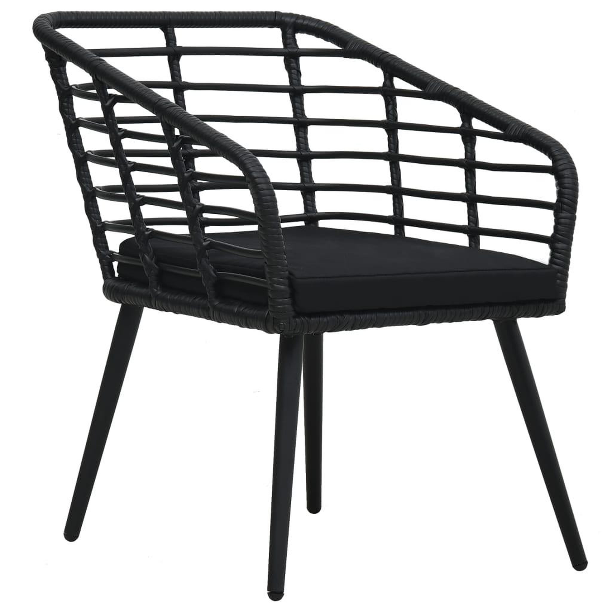 Voir la diapositive 4 : VIDAXL Ensemble de bistro 3 pcs Resine tressee Noir