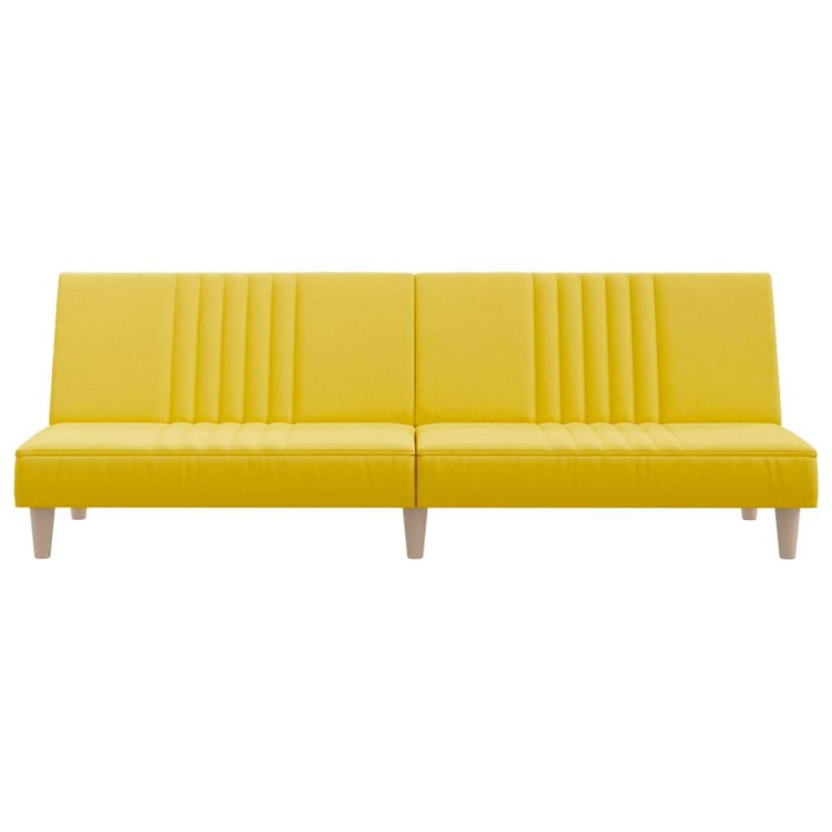 VIDAXL Canape-lit jaune clair tissu