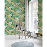 Noordwand Noordwand Papier peint Good Vibes Jungle Animals Vert et noir