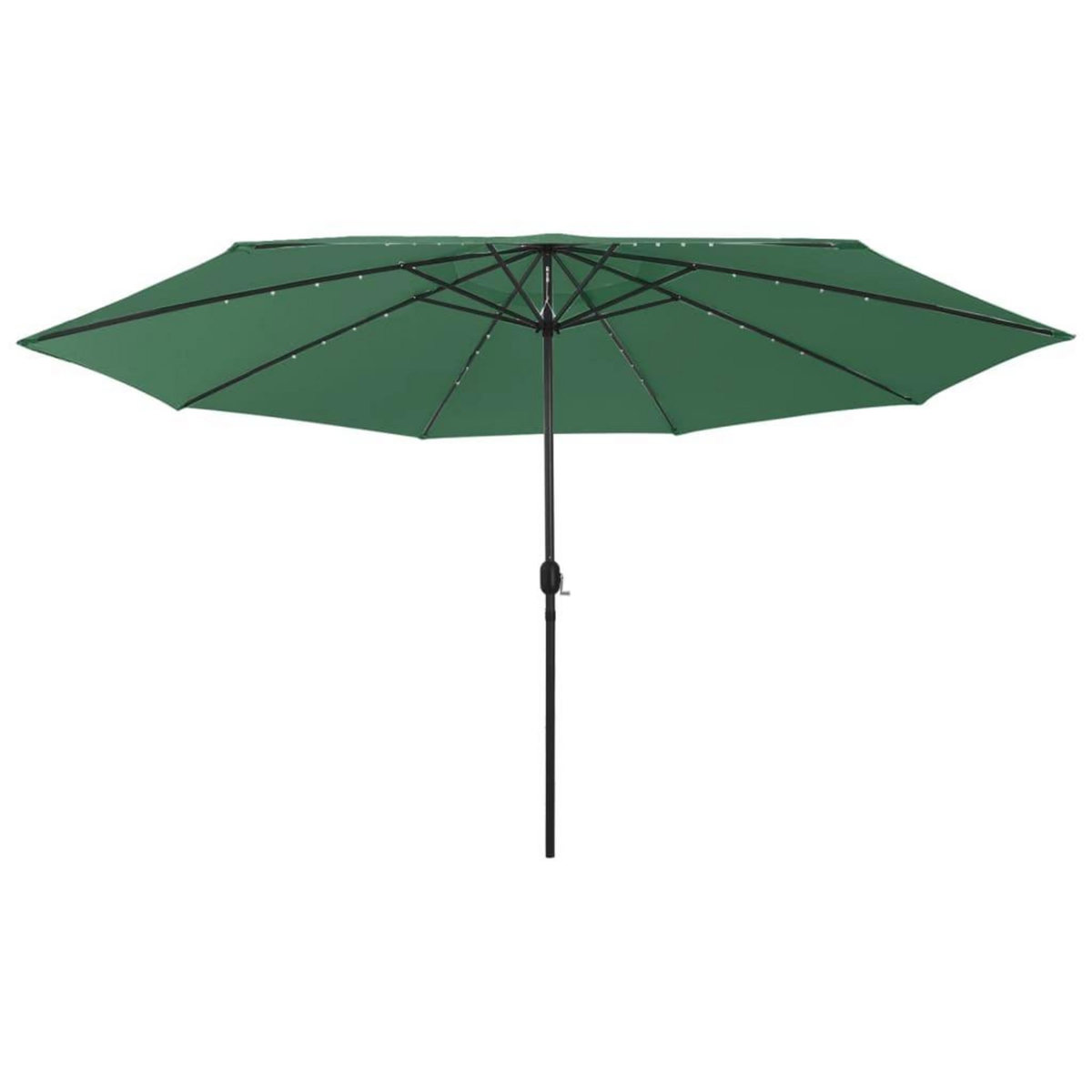 VIDAXL Parasol de jardin avec lumieres LED et mat en metal 400 cm vert