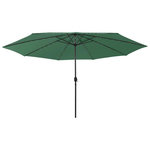 VIDAXL Parasol de jardin avec lumieres LED et mat en metal 400 cm vert