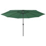 Voir la diapositive 1 : VIDAXL Parasol de jardin avec lumieres LED et mat en metal 400 cm vert
