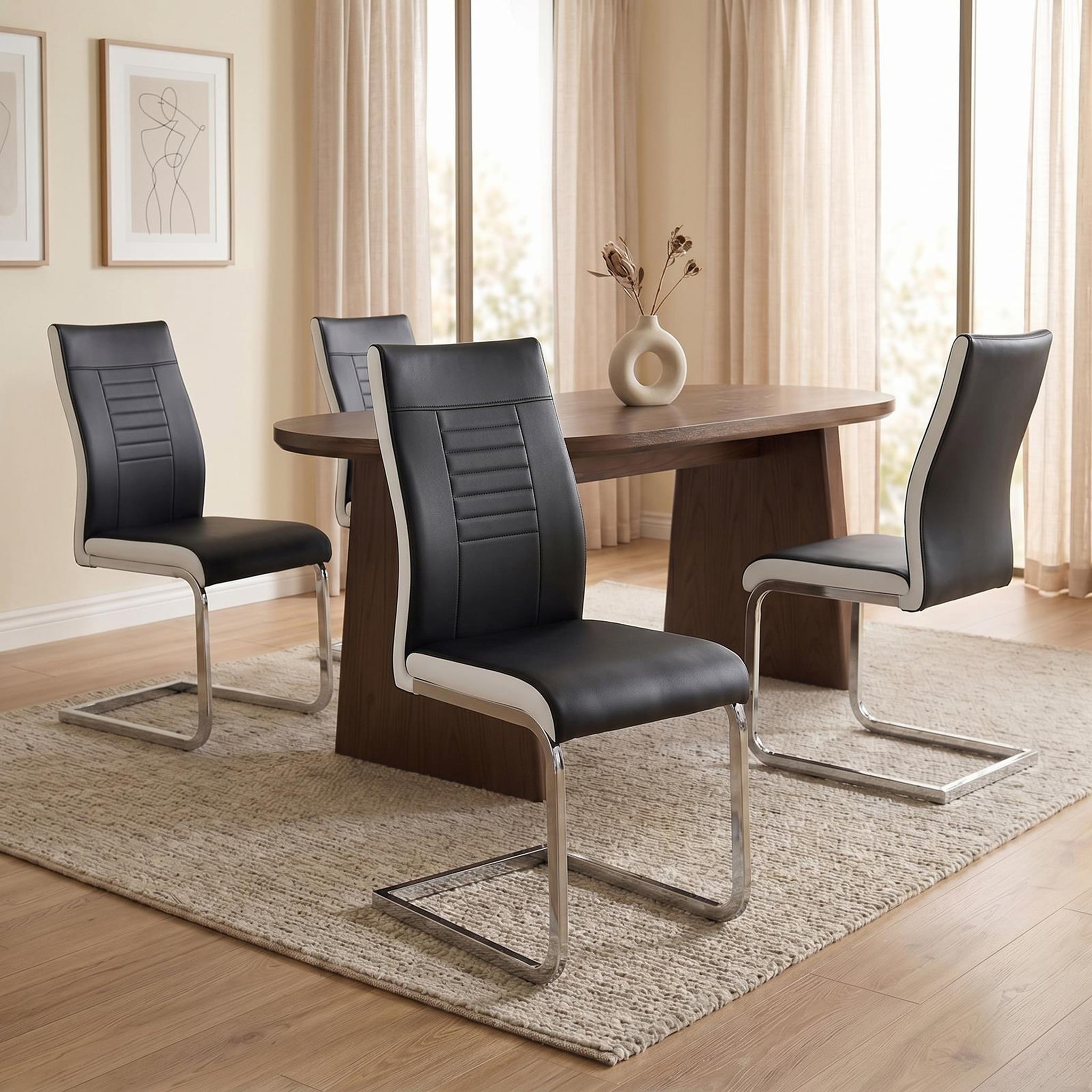 Voir la diapositive 2 : IDIMEX Lot de 4 chaises de salle à manger LOANO