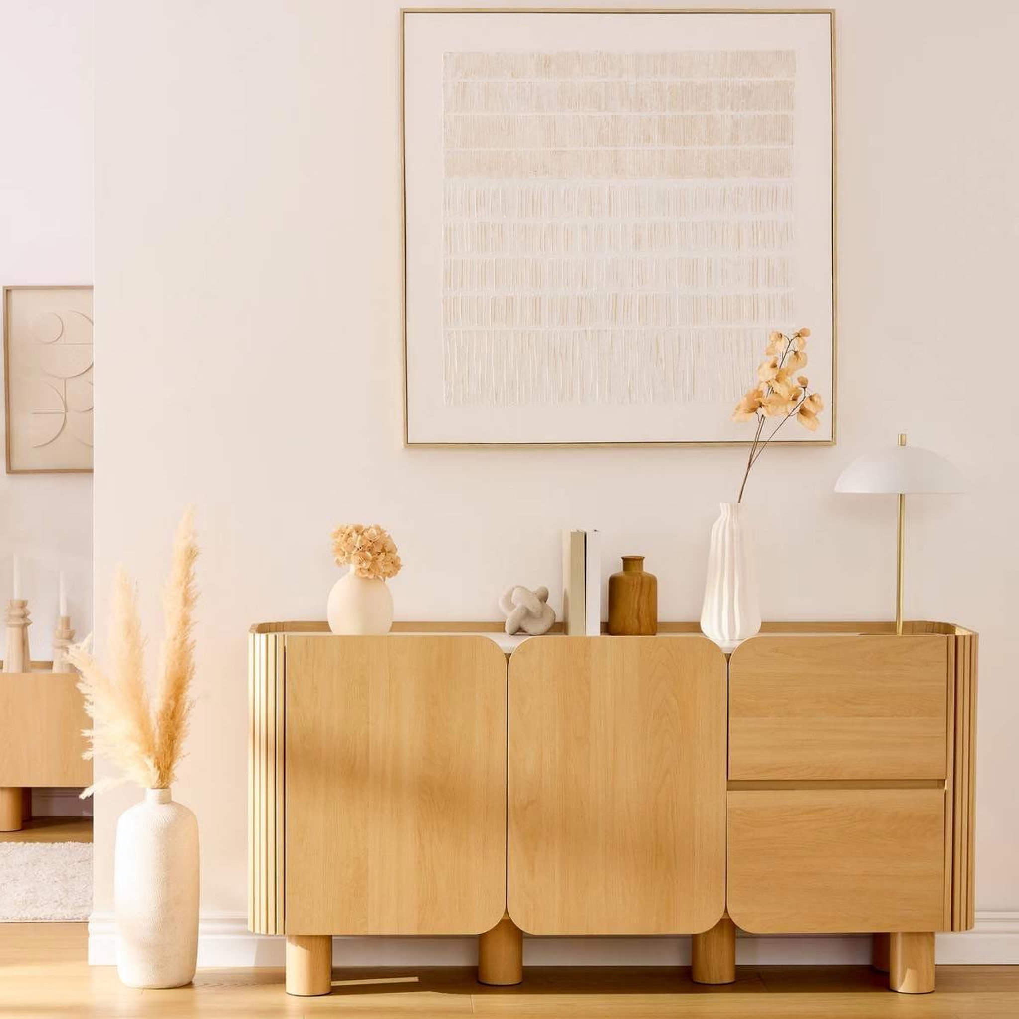 Voir la diapositive 5 : ATMOSPHERA Buffet 2 portes & 2 tiroirs  homelya  160cm naturel