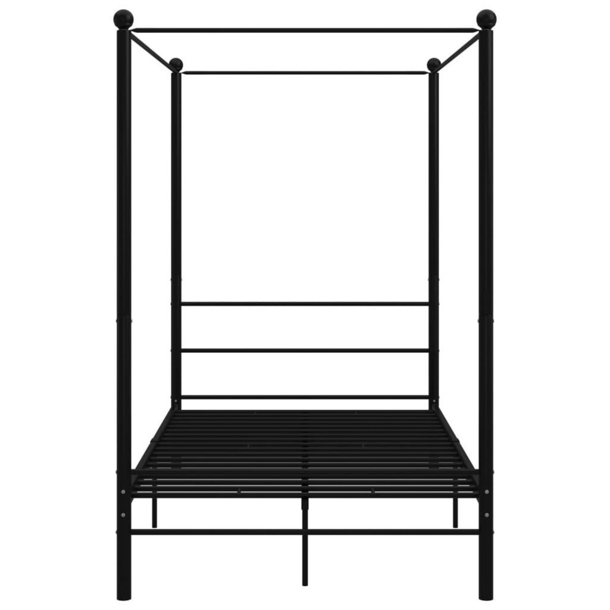 VIDAXL Cadre de lit a baldaquin sans matelas noir 140x200 cm metal