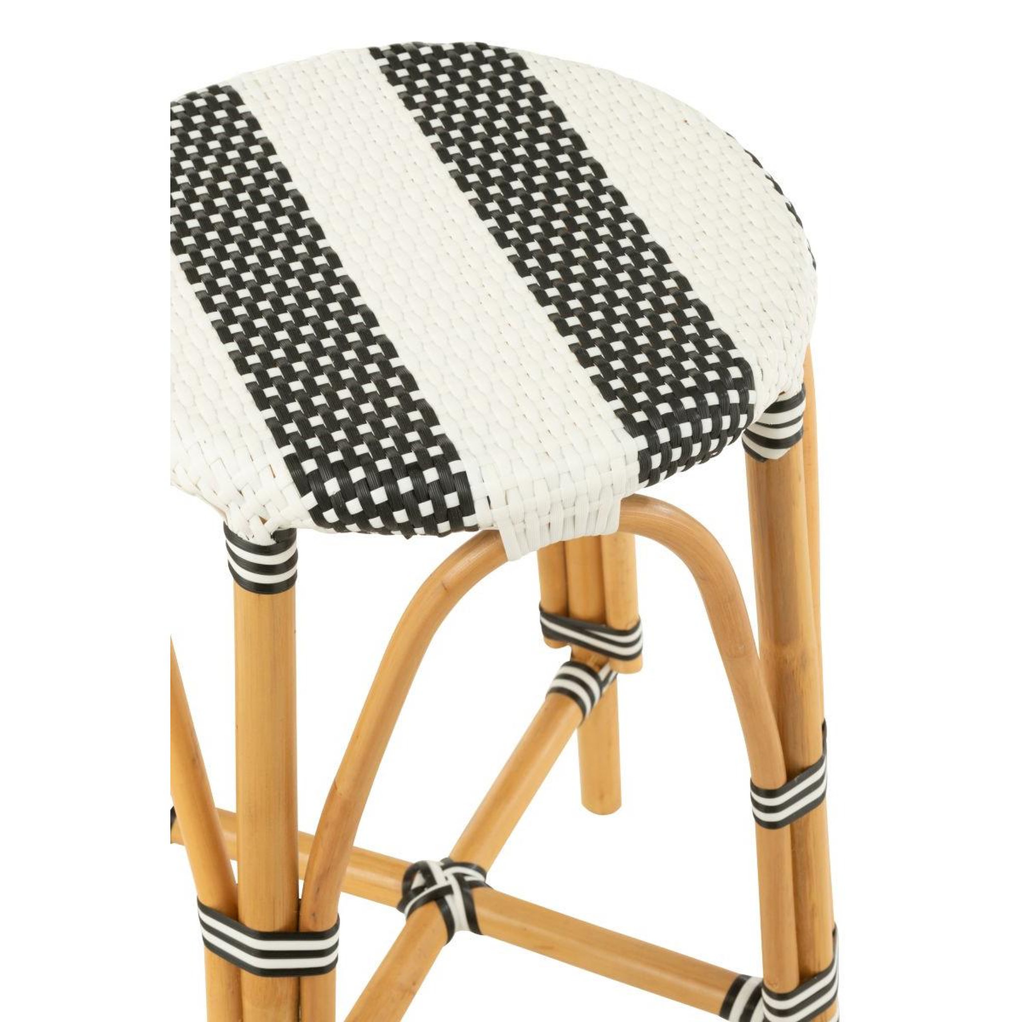 Voir la diapositive 4 : J-LINE Tabouret de bar en rotin  danial  65cm noir