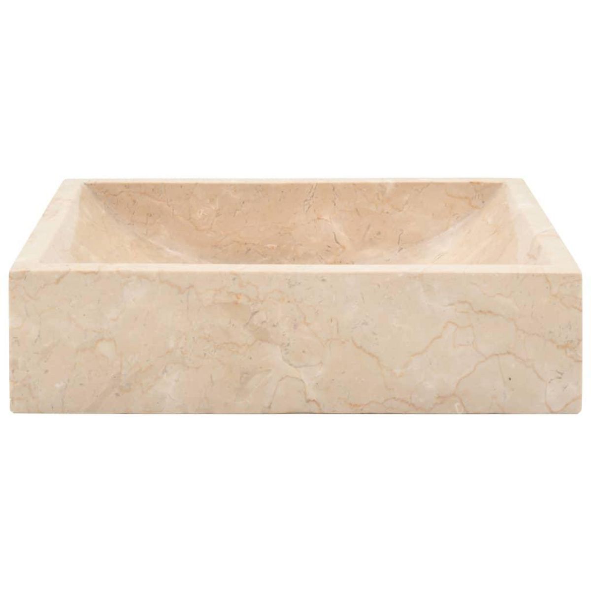 VIDAXL Lavabo 45x30x12 cm marbre creme brillant