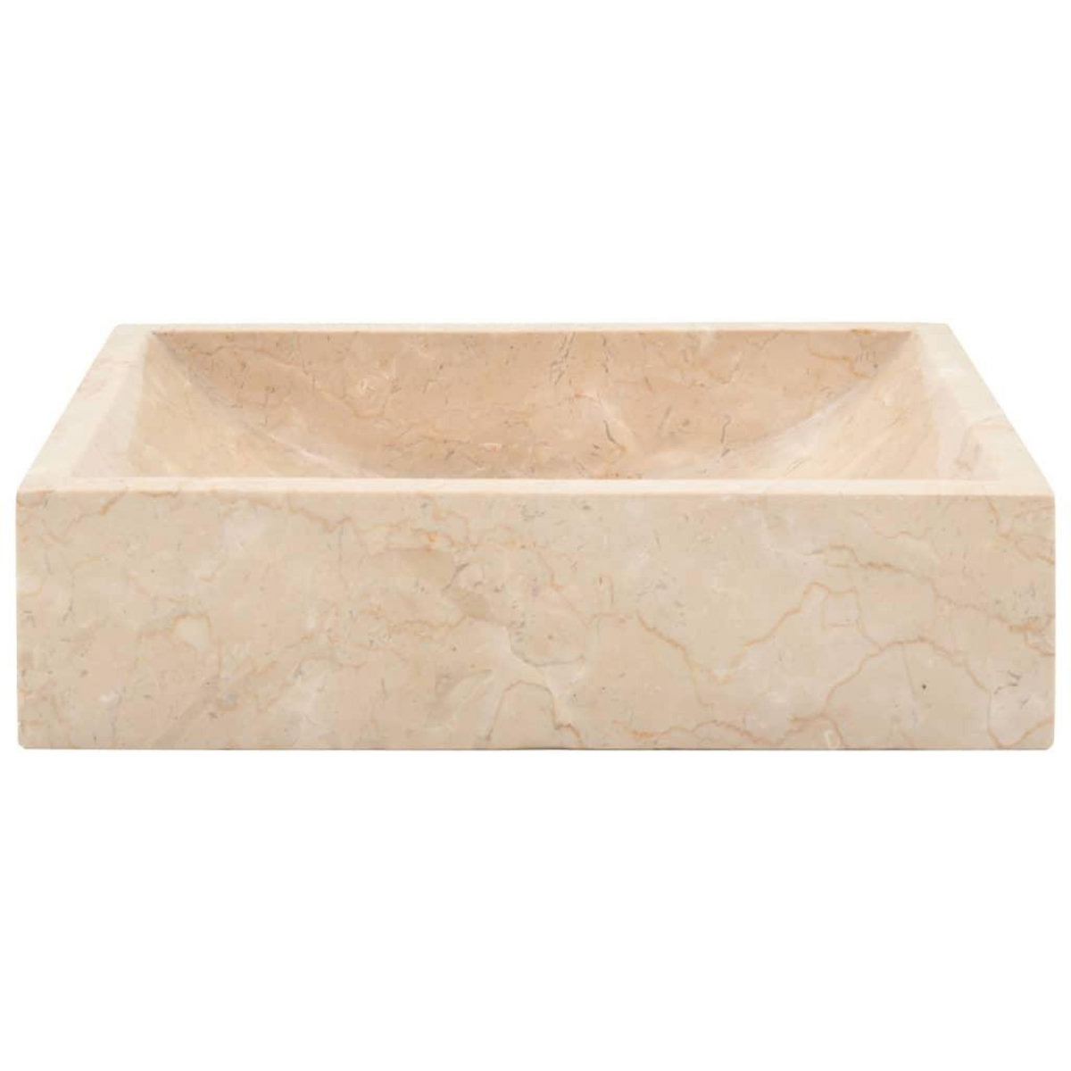 VIDAXL Lavabo 45x30x12 cm marbre creme brillant