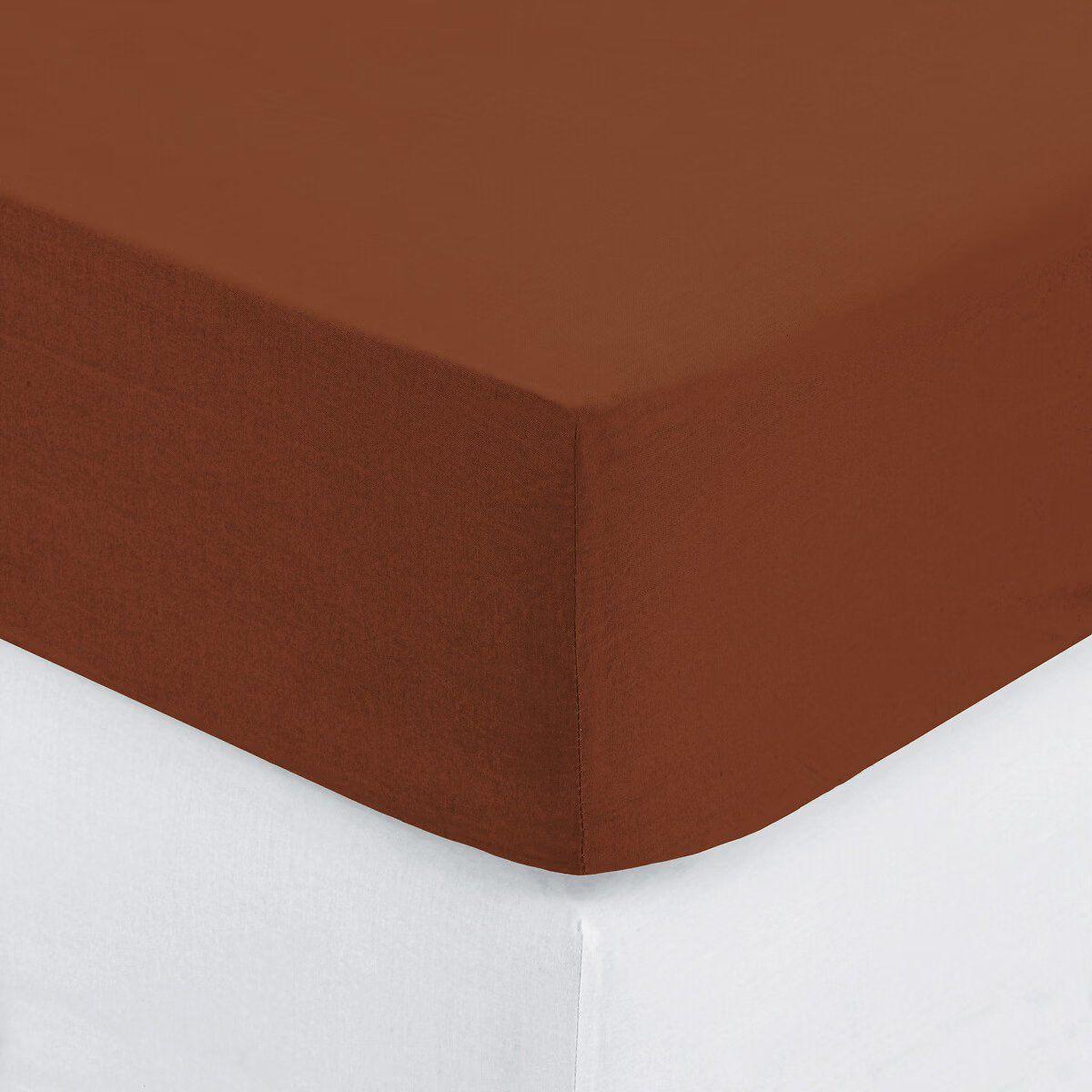 Voir la diapositive 2 : ATMOSPHERA Drap housse  intérieur  140x190cm terracotta