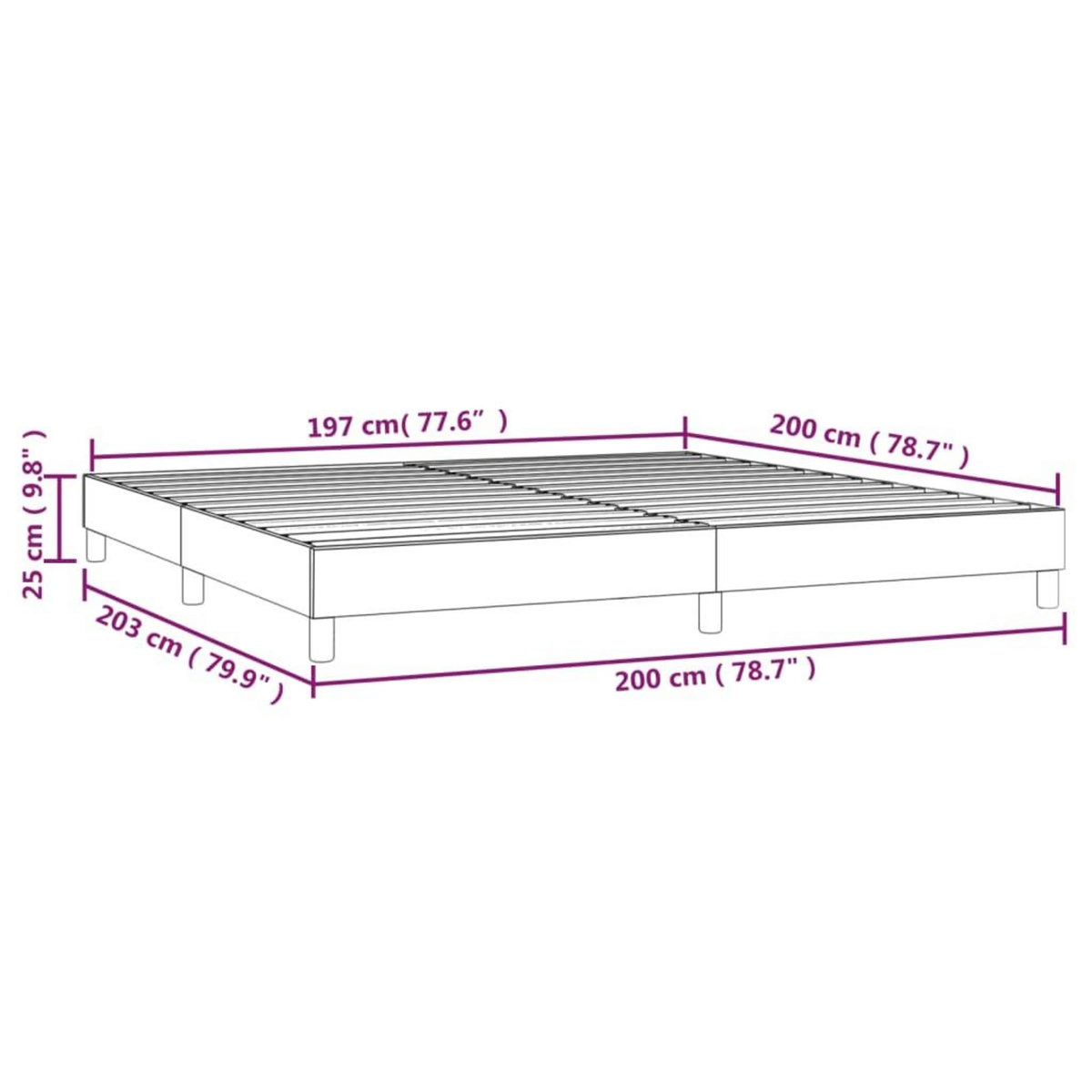 VIDAXL Cadre de lit sans matelas creme 200x200 cm tissu